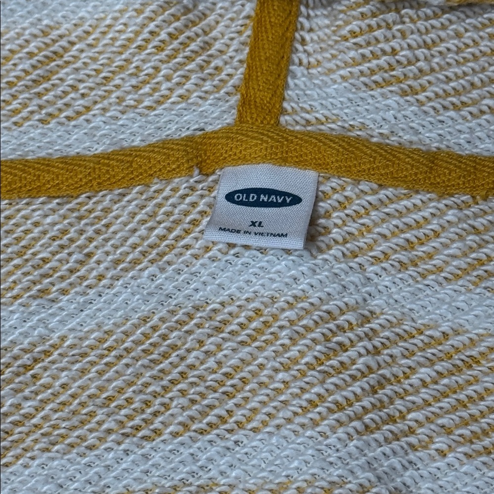 Old Navy Cali Striped Baja Hoodie Yellow White Lightweight Pullover XL - Picture 5 of 13